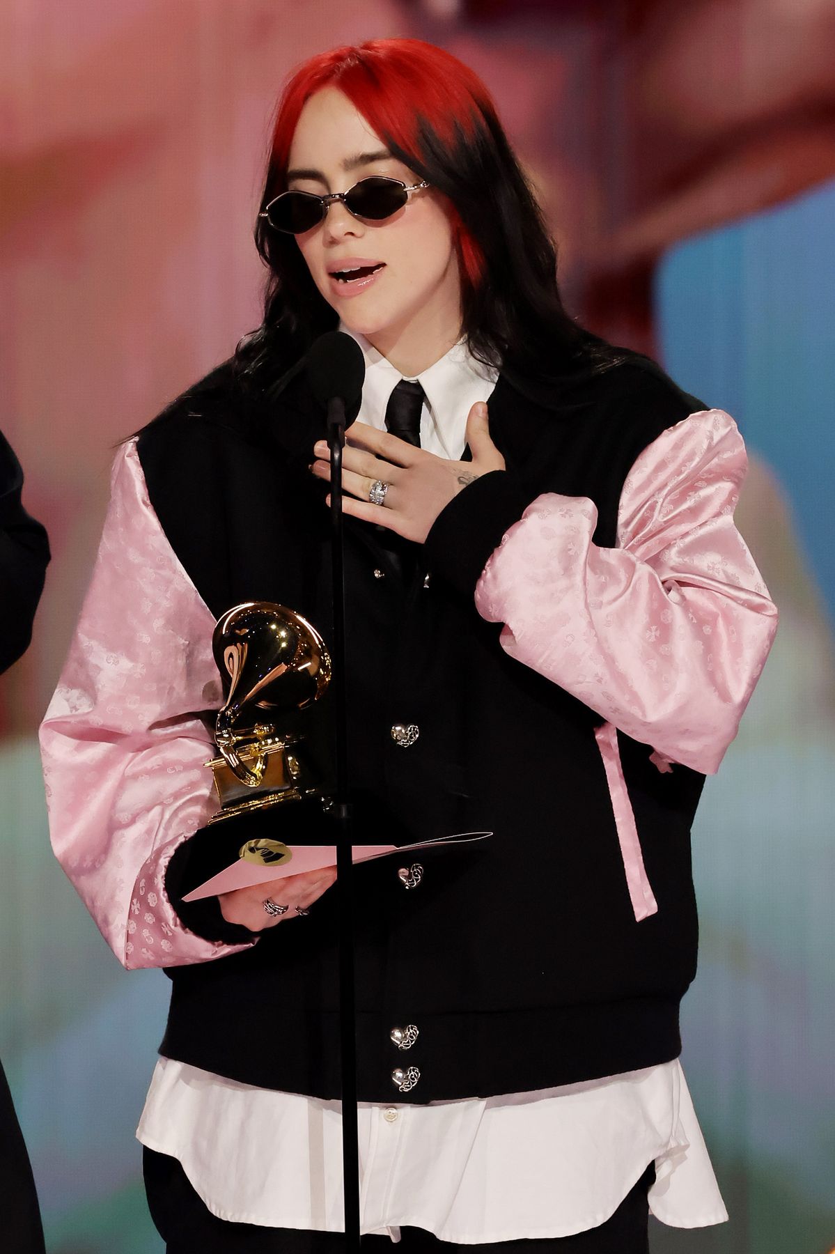Billie Eilish accepts the Song Of The Year award for ″What Was I Made For?″ / Getty Images