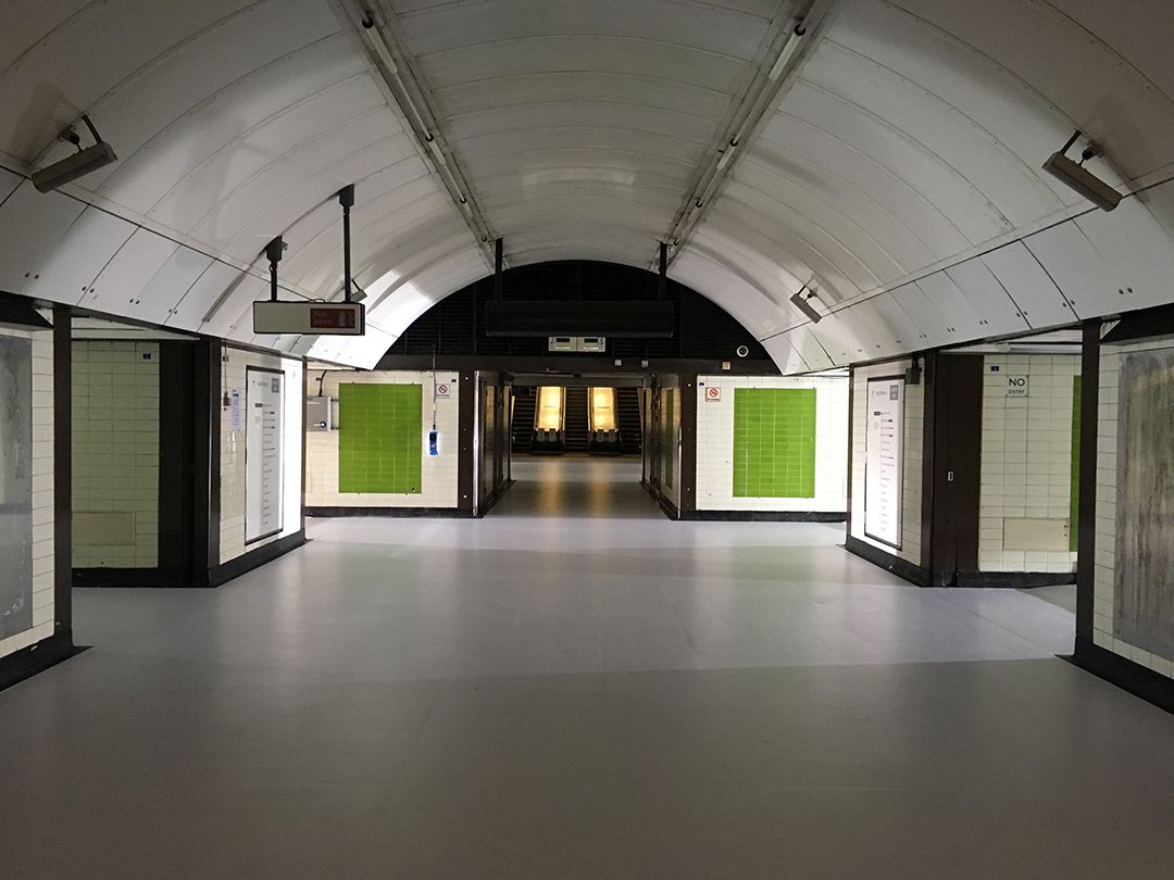 <Odorama>, 2016. Smell, diffuser, dimensions variable. Installation view at disused Jubilee Line Platform at Charing Cross station, London, UK. Courtesy the Artist. © KOO JEONG A