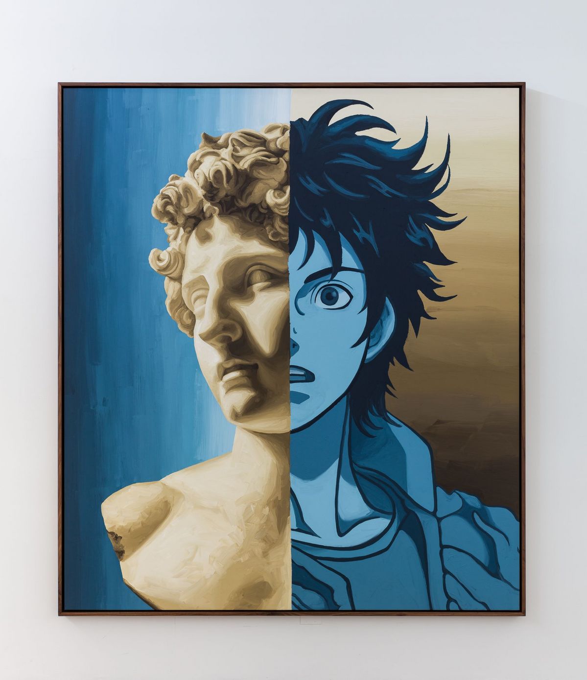 Fractured Idols VI, 2023. Acrylic on canvas. 285.8 x 250.2 x 8.6 cm. Photo by Silvia Ros. Courtesy of the artist and Perrotin.
