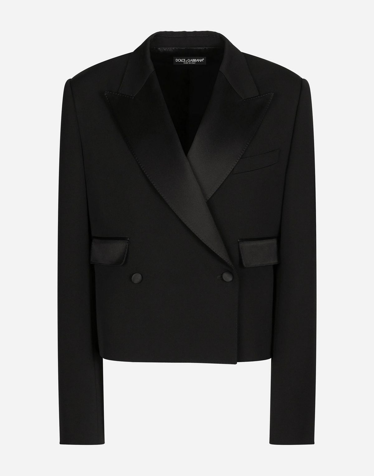 카라가 포인트 된 블랙 재킷, DOLCE & GABBANA 4백85만원.