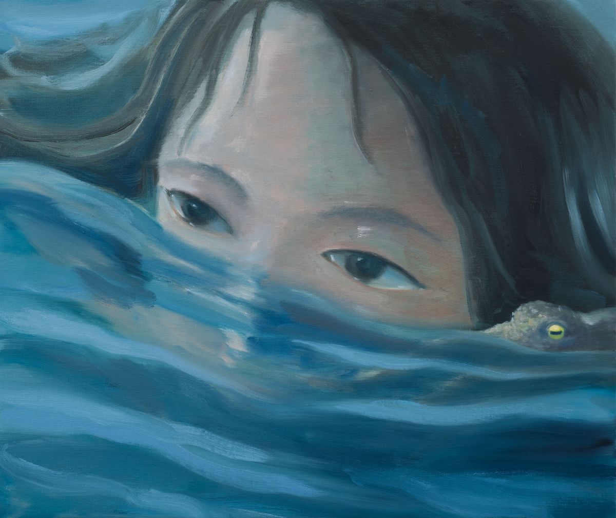 잠수_Dive_2023_Oil on linen_51 x 61 cm