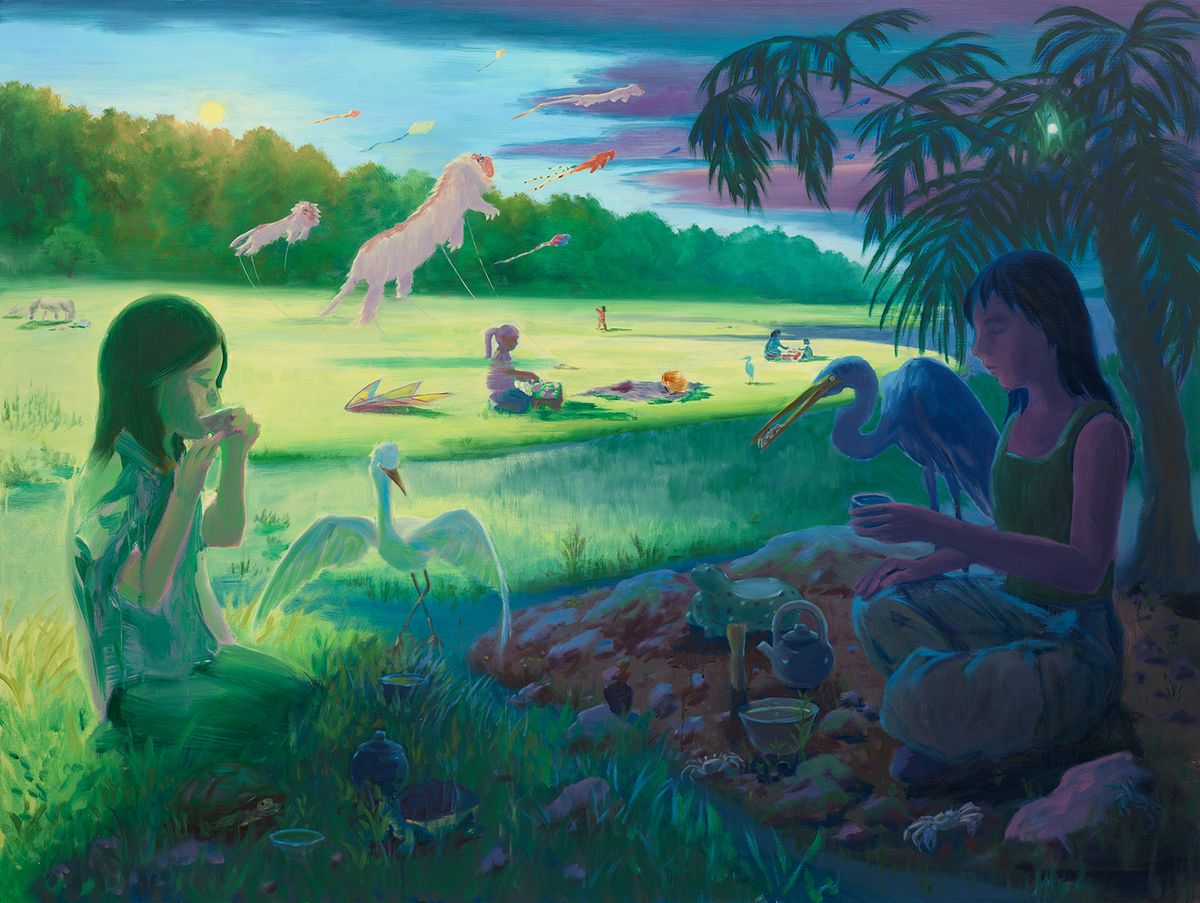 해 달 차_Sun Moon Tea_2024_Oil on linen_150 x 200 cm_ Photo by Peter Mallet