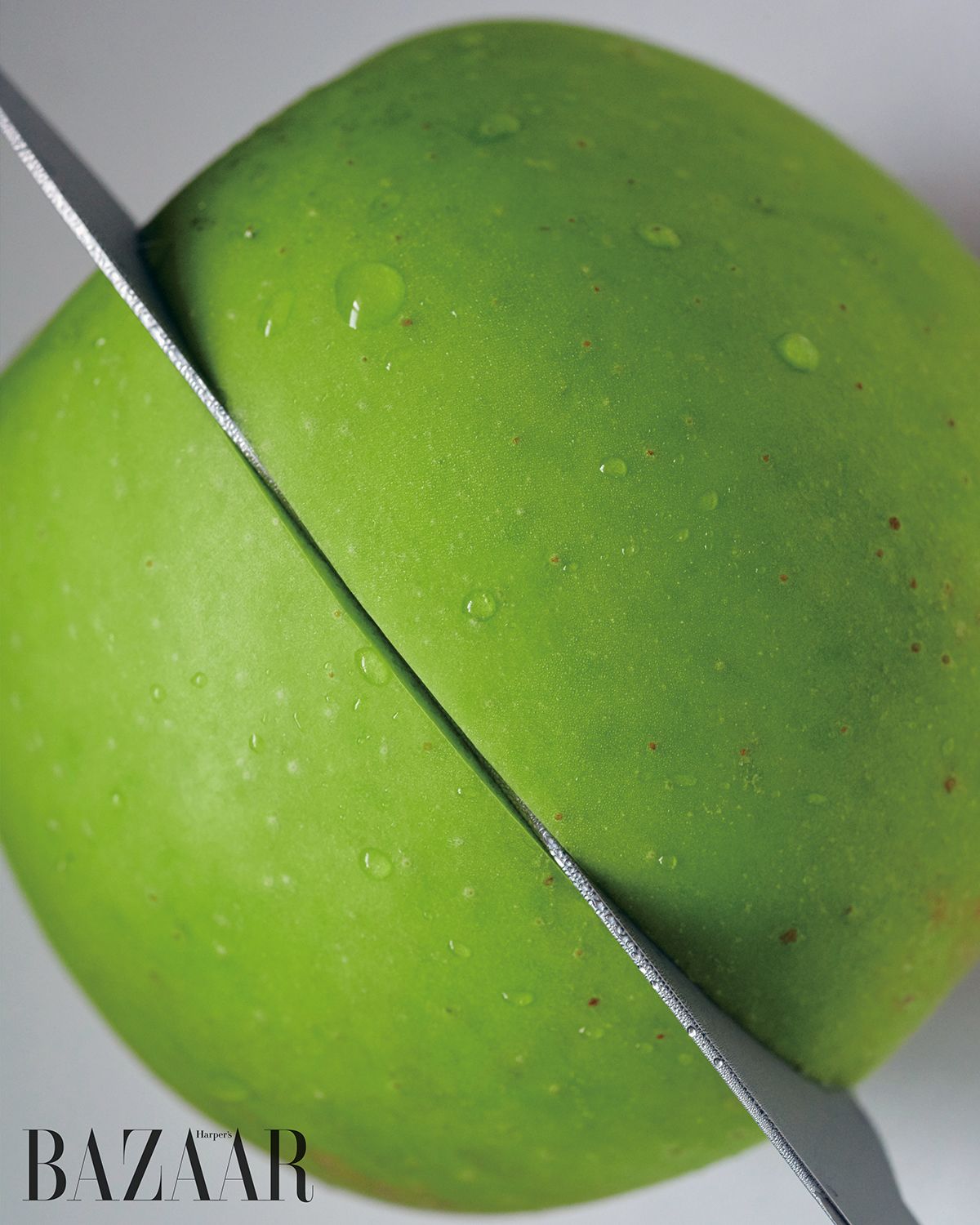 풋사과 정중앙을 탁. 단박에 매끄럽게 반을 쪼개 한철 나는 맛을 음미한다.