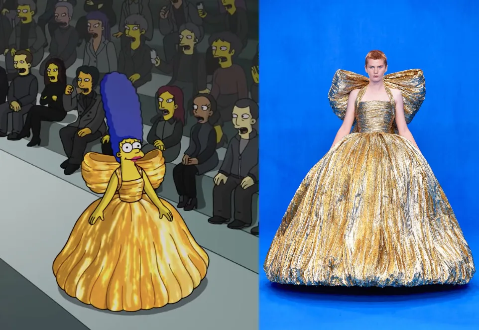 2021년 10월에 공개한 발렌시아가 X 심슨 패션 필름 장면.