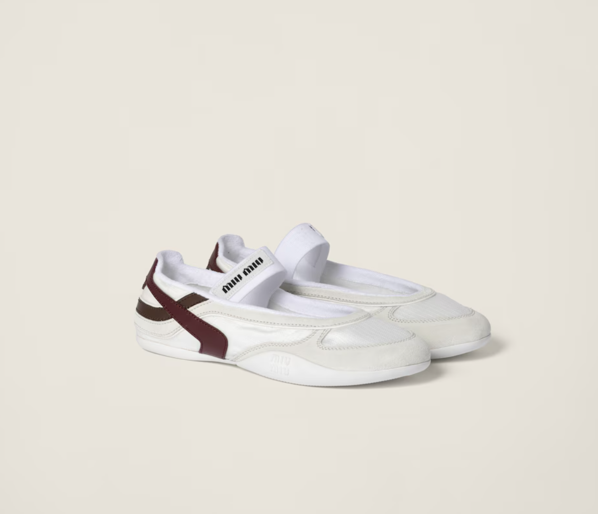 미우미우 Gymnasium technical fabric and suede ballerinas 약 143만 원대