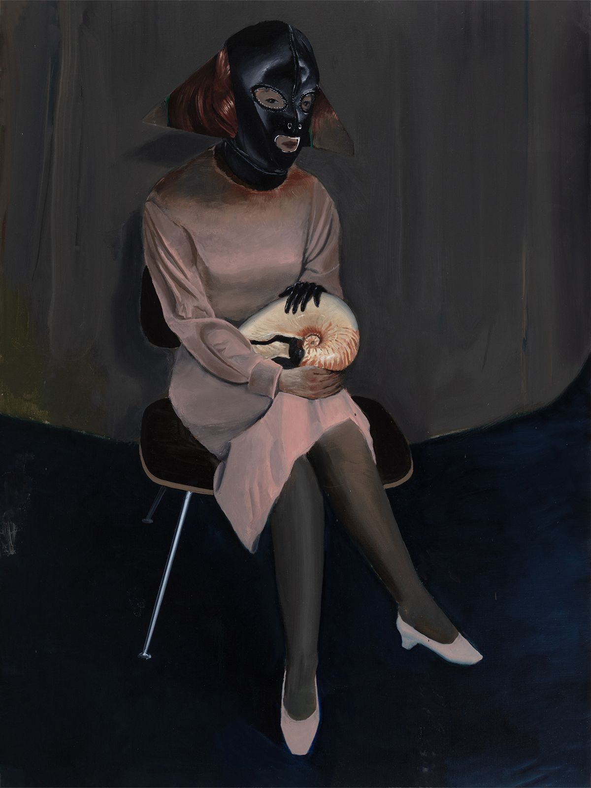 <With Nautilus>, 2024, Oil on canvas, 116.8x91cm.