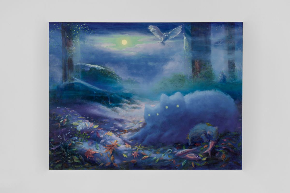  Minyoung Choi_2025_Nightime Bathing_oil on linen_55 x 40 cm_Courtesy of Gallery Baton