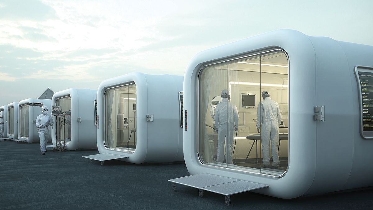 조광민(한국과학기술원), <특수 재난 대응 이동식 병원(Special Disaster Response Mobile Hospital)>, 2025. 사진: 광주비엔날레 제공