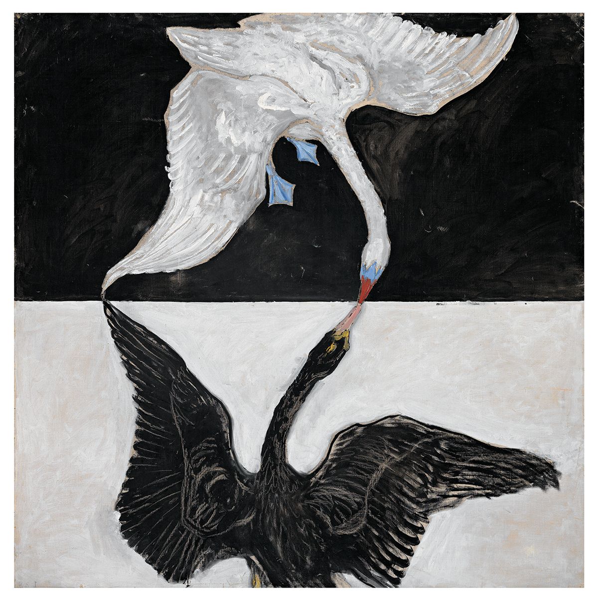 <No. 1, 백조>, 그룹 IX: 파트 I, SUW 연작, 1914·1915, 캔버스에 유채, 150x150cm. 힐마 아프 클린트 재단 제공. HaK 149.