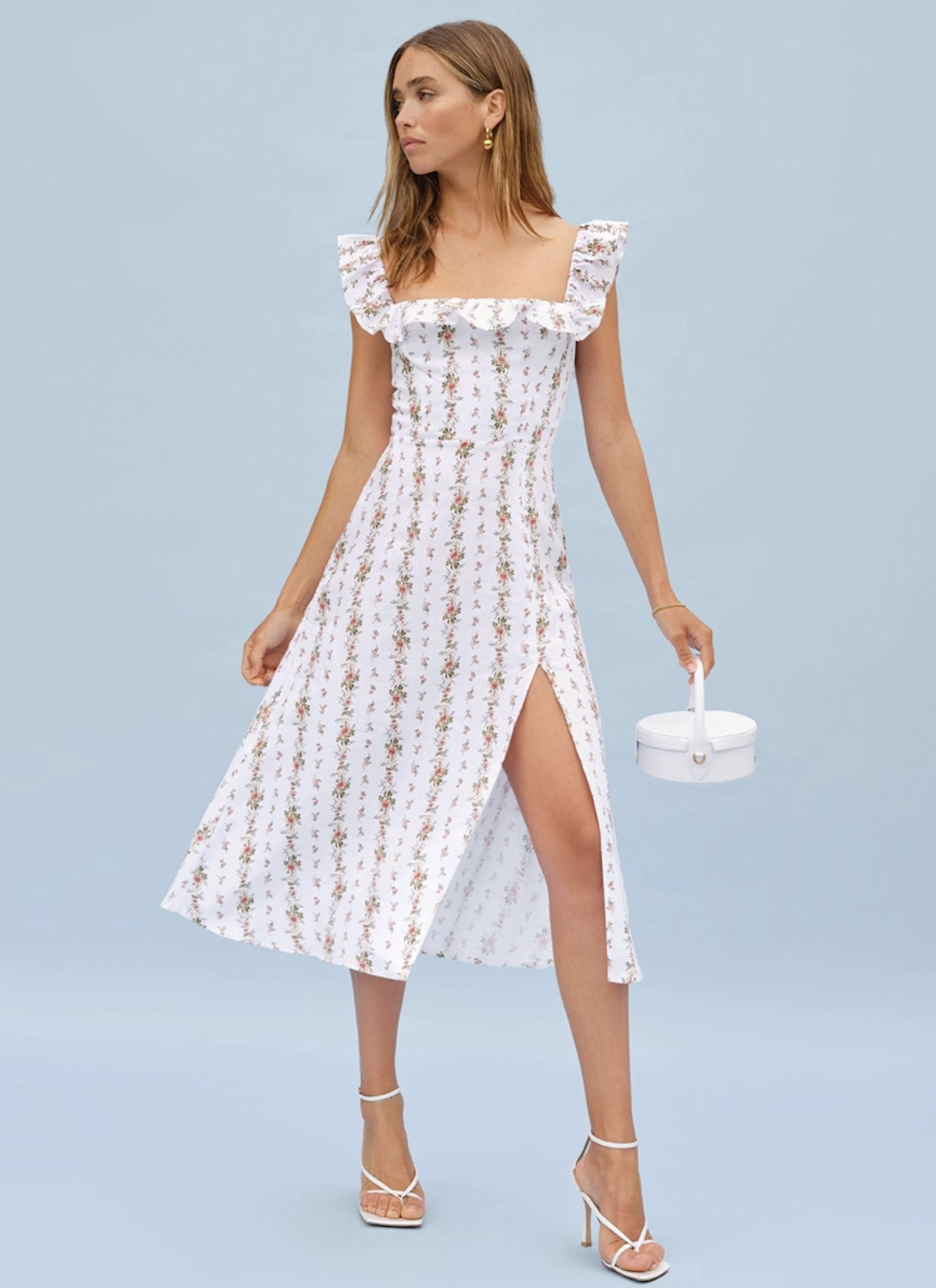 Reformation Amethyst Linen Midi Dress