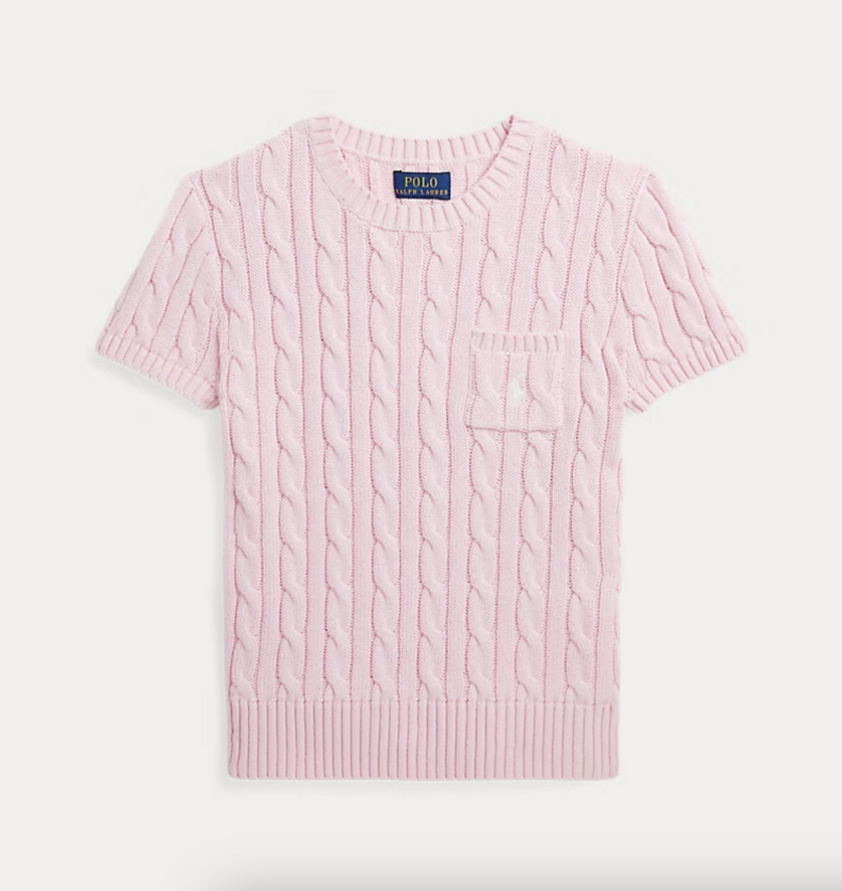 Ralph Lauren 케이블 니트 코튼 숏 슬리브 스웨터 12만9천원
