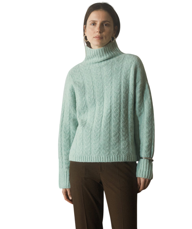 Braided Turtleneck Sweaters