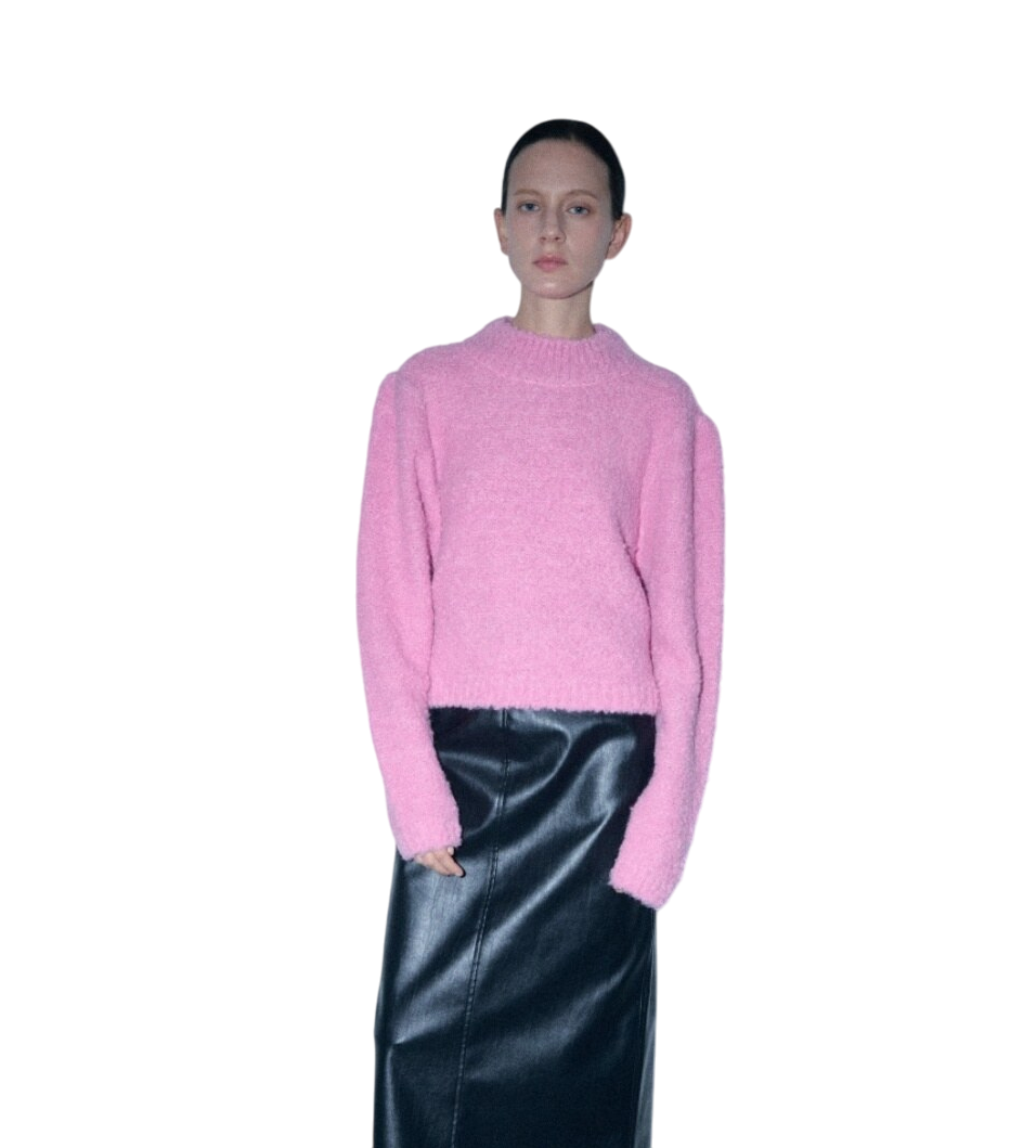 부클 하프넥 울 니트