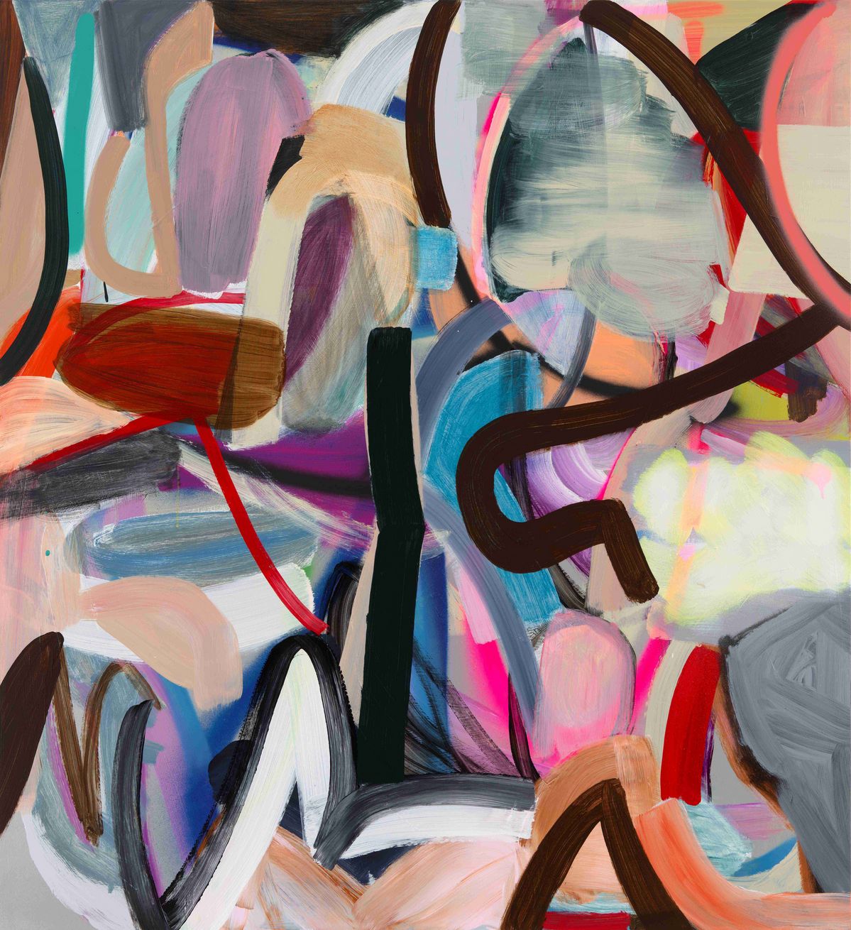 <Seeing Things (shifting inwards)>, 2025, Acrylic and acrylic spray on aluminum, 152.5 x 140 cm