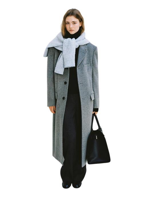 유니섹스 2웨이 3버튼 캐시미어 코트