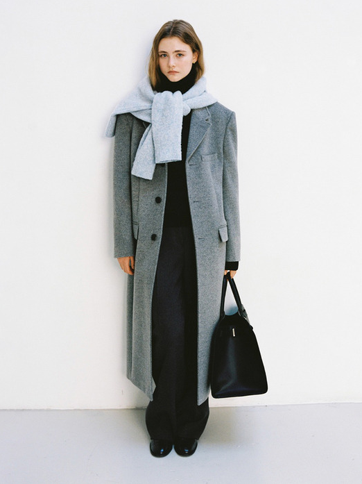 던스트포우먼 유니섹스 2웨이 3버튼 캐시미어 코트