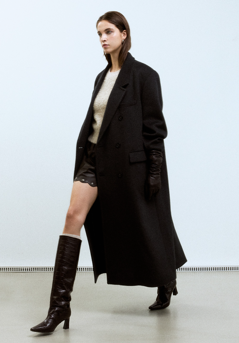 인스턴트펑크 오버사이즈 더블 롱 코트