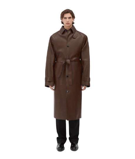 본디드 가죽 트렌치코트