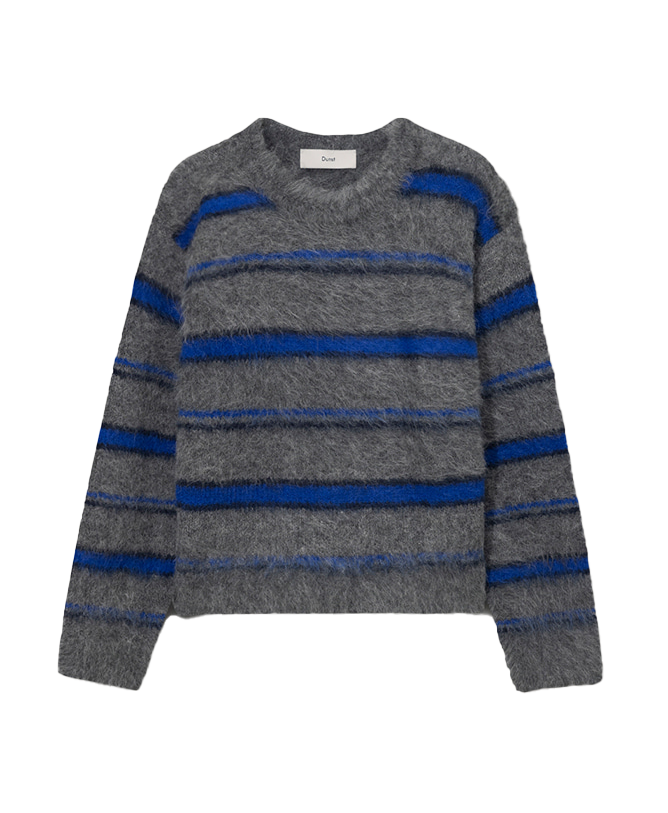 UNISEX STRIPED HAIRY SWEATER