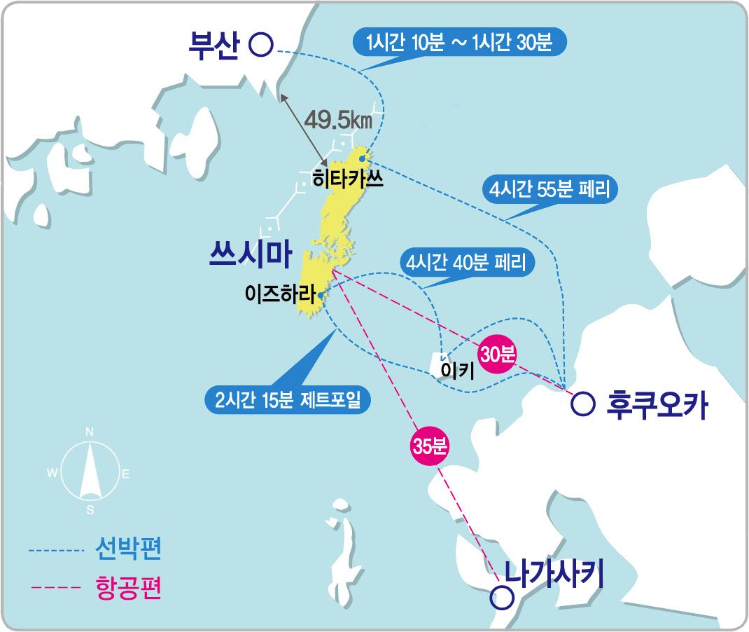 쓰시마 지도(출처: 쓰시마 부산 사무소 제공)
