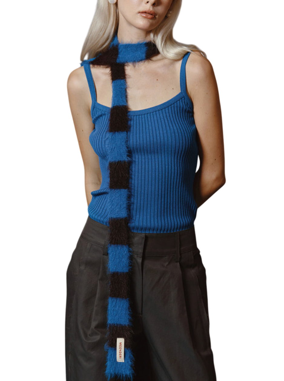 믹스드 스트라이프 니트 머플러