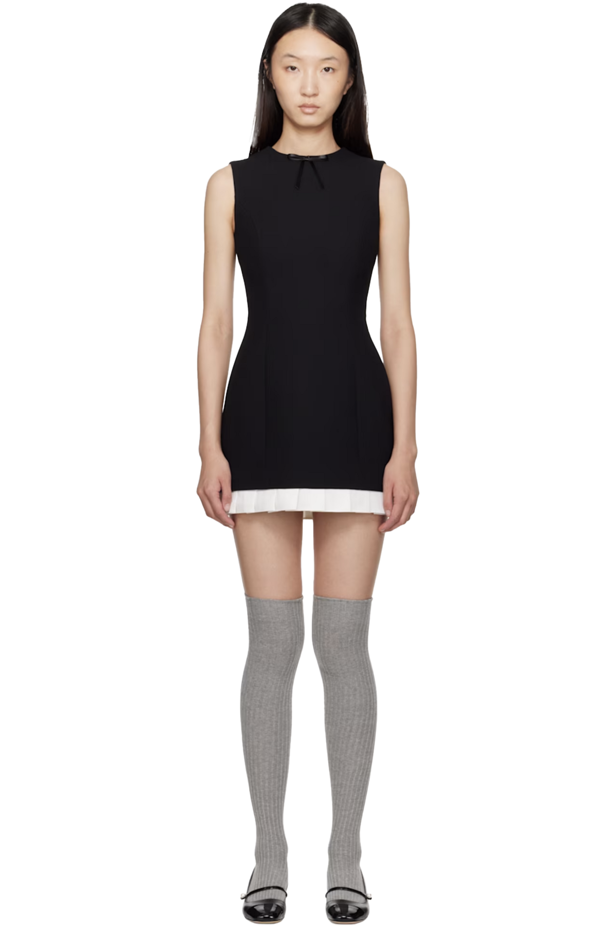 블랙 슬림 핏 미니 드레스