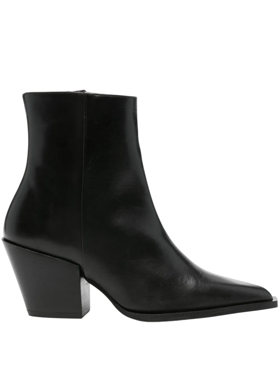 블록 힐 포인티드 토 부츠