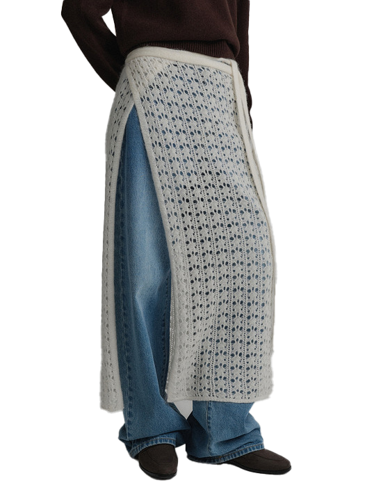 끌로에 레이어드 울 니트 스커트