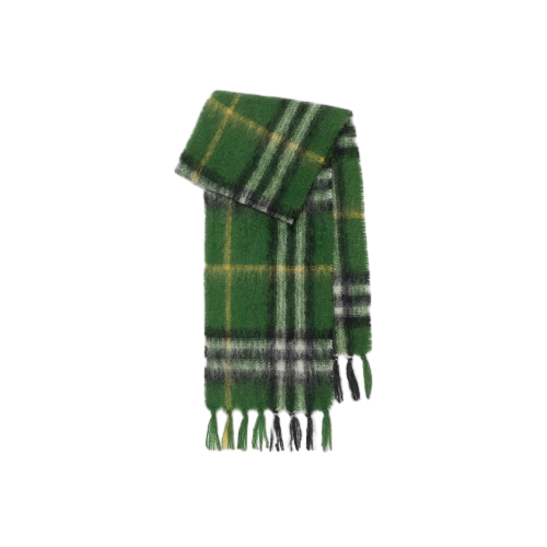 체크 모헤어 울 스카프