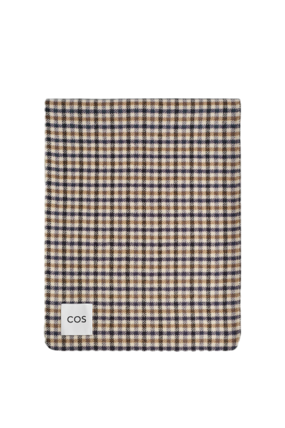 체크 더블페이스 메리노 울 머플러