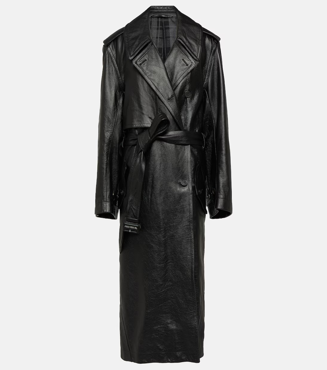 Cocoon 레더 트렌치 코트