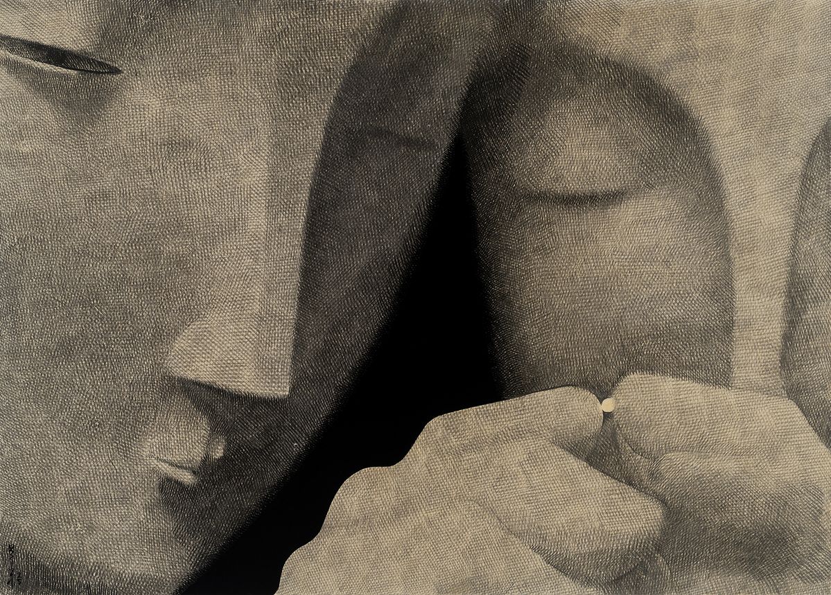 우리가 소실되는 점_2025_Ink and acrylic on Korean paper_65 x 91 cm