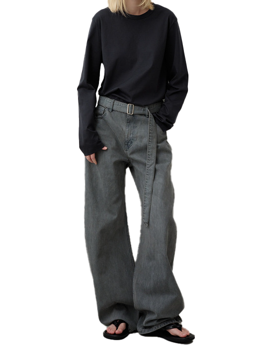 벨티드 라운드 데님