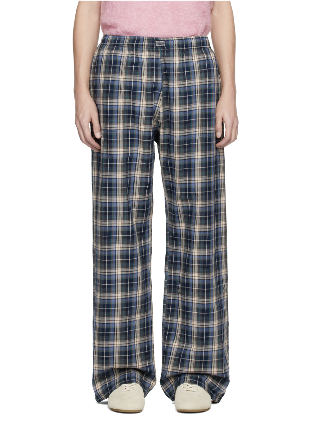 ERL 네이비 플래드 스웨트팬츠 70만원대(출처: SSENSE)