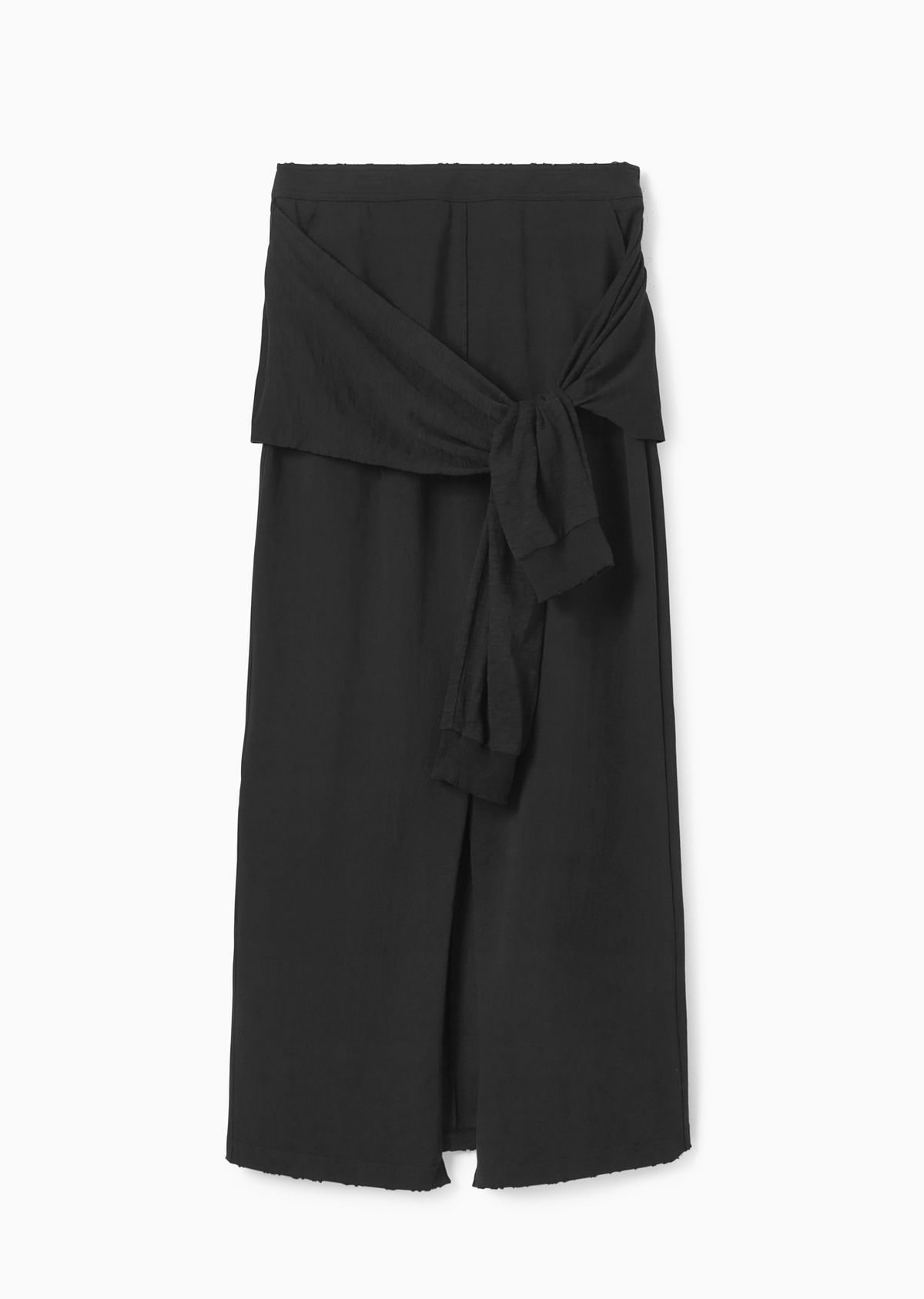 s/e/o T LAYERED LONG SLIT SKIRT BLACK 19만8천원(출처: 브랜드 공식 사이트)