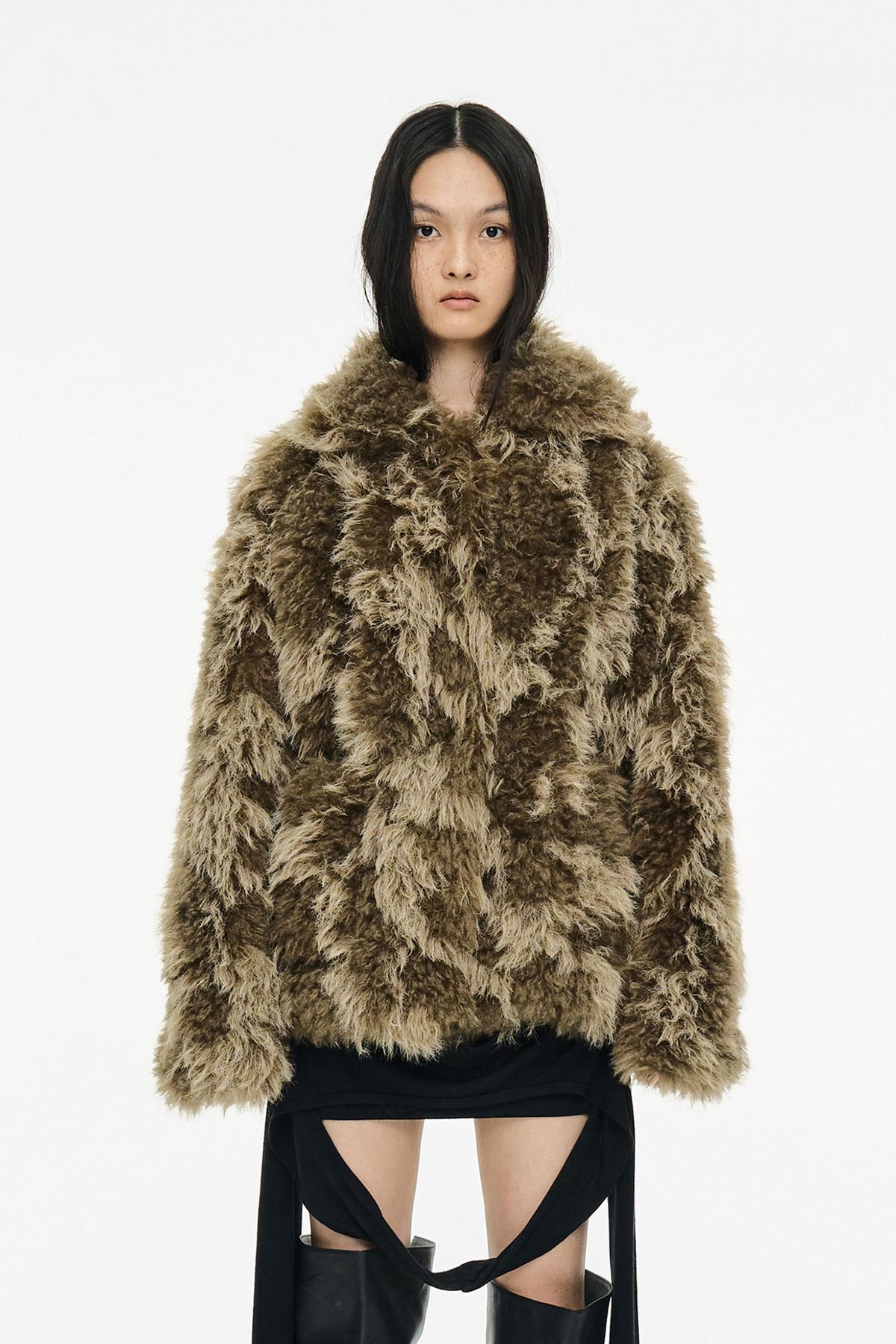 세릭 Mixed Fur Jacket / Brown 32만9천원