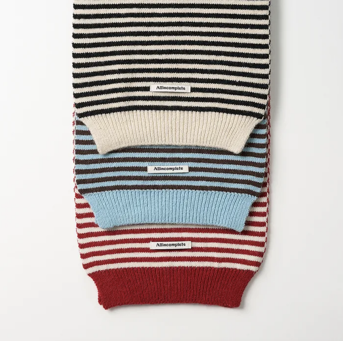 올인컴플리트 캔디 스트라이프 니트 머플러 4만9천원