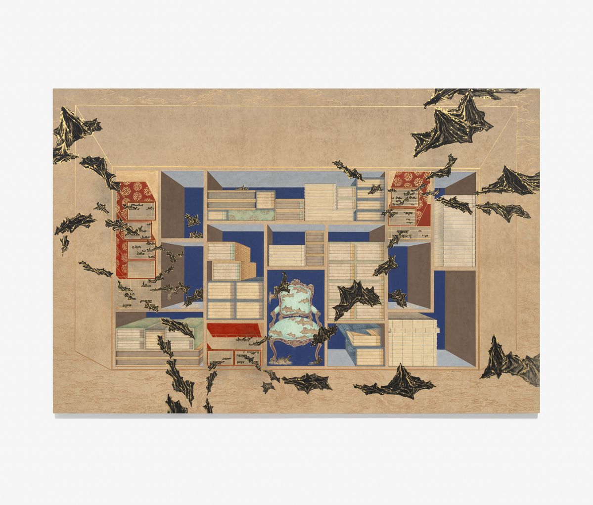 안성민, 초시공간으로의 여행_02, 2020, 장지에 채색, 125 x 183 cm