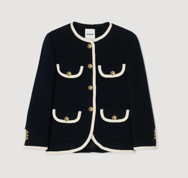 산드로 롱 트위드 자켓 