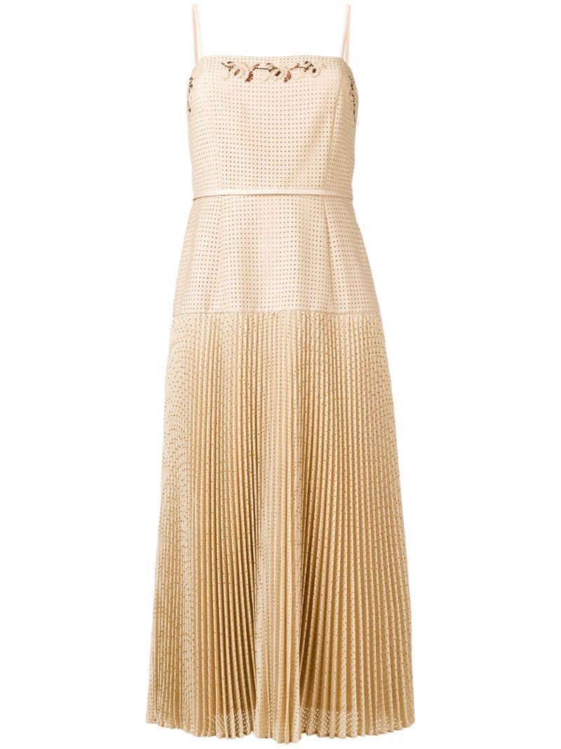 펜디 Midi Perforated Pleated Dress 가경미정