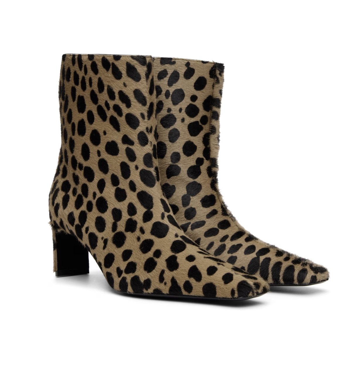 베이지 & 블랙 오나 앵클 부츠