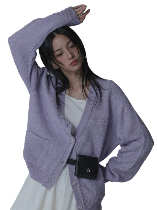 CLOVER SADDLE SHAGGY DOG KNIT CARDIGAN