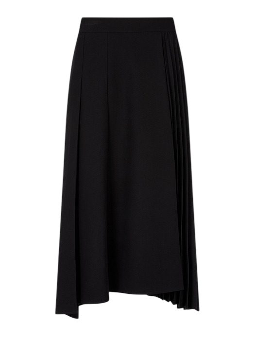 애시메트릭 롱 플리츠 스커트