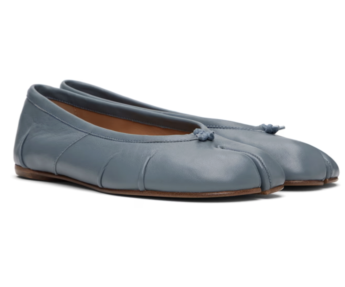 블루 타비 뉴 발레리나 플랫 슈즈