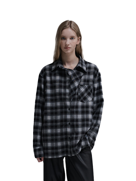 오버 사이즈드 체크 셔츠