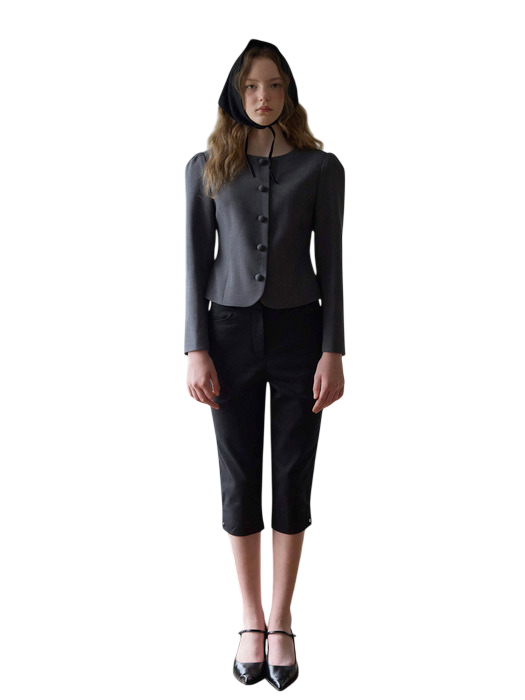 플레르 버튼 카프리 팬츠