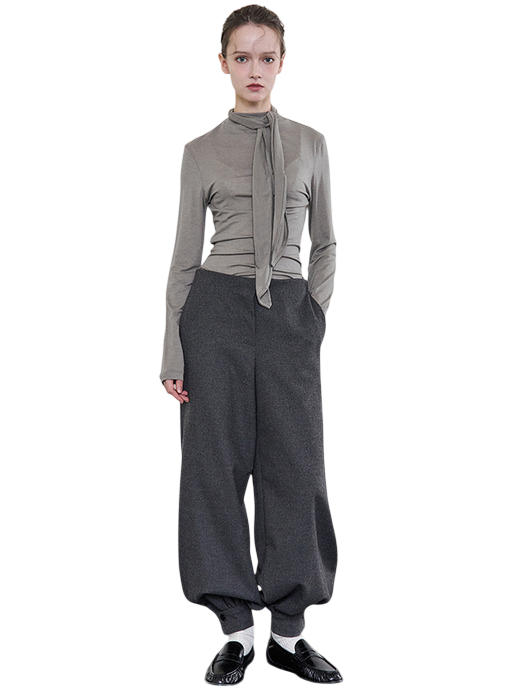 울 블랜드 하렘 팬츠