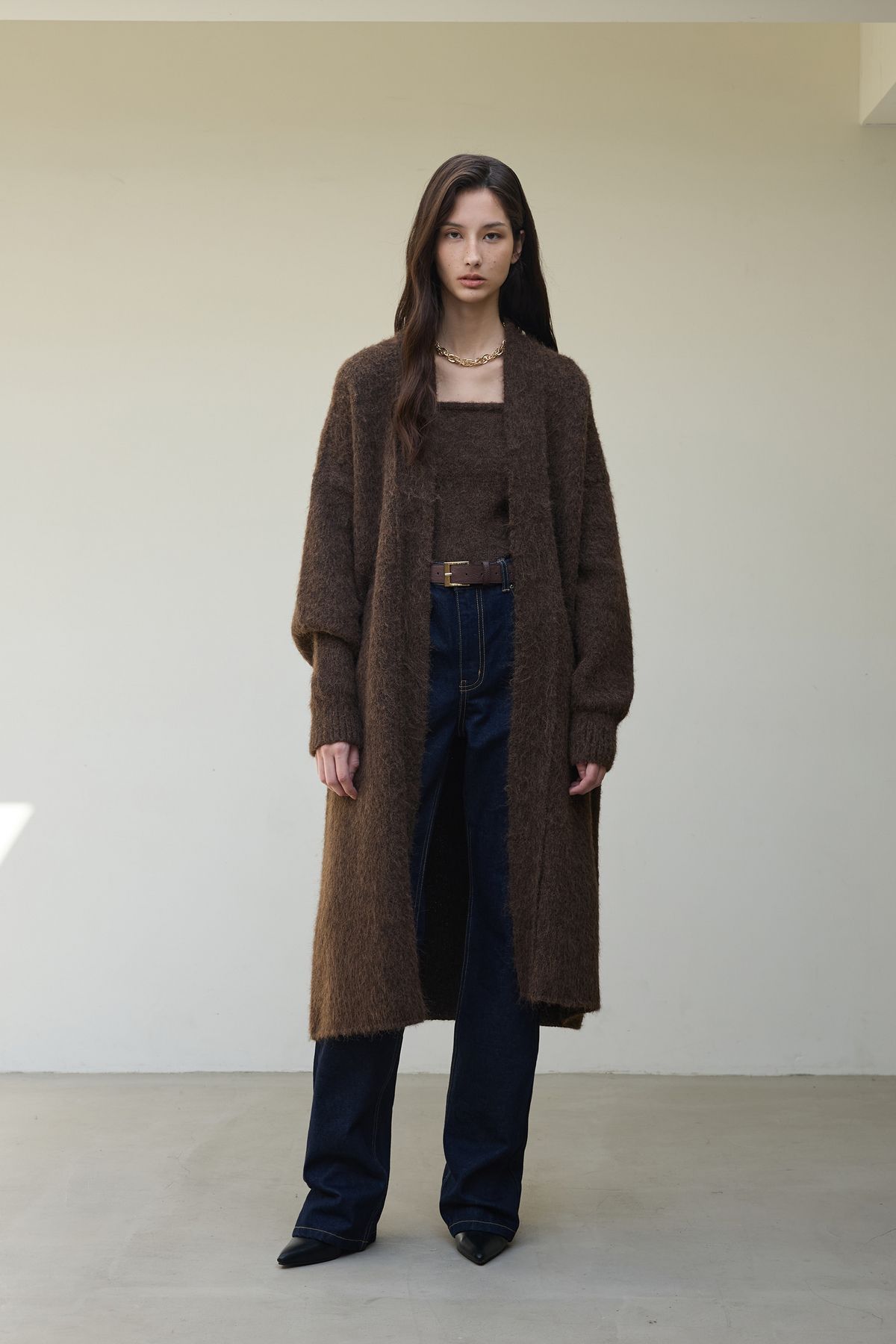 문트 브러시 울 맥시 가디건 15만4천원 대