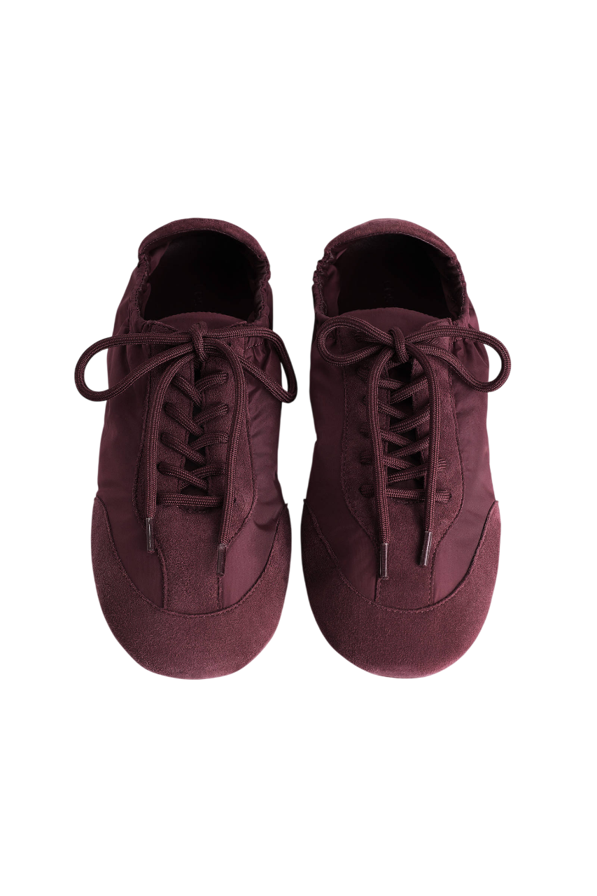 스웨이드 나일론 발레 트레이너