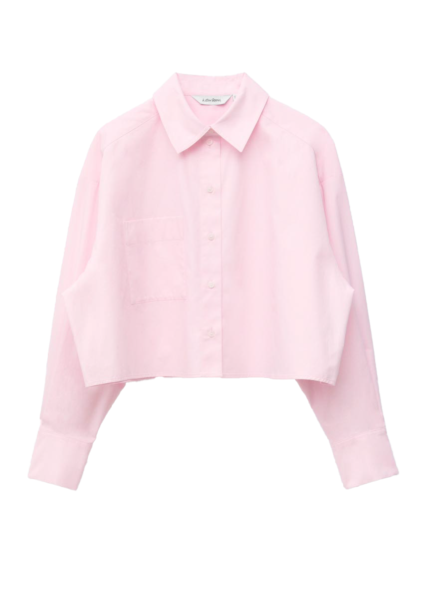 크롭 오버사이즈 코튼 셔츠